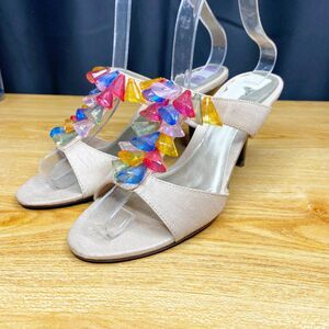 Vintage Ann Marino Colorful Bead Fringe Heels